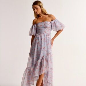 NWOT Abercrombie Floral Off-Shoulder Maxi Dress